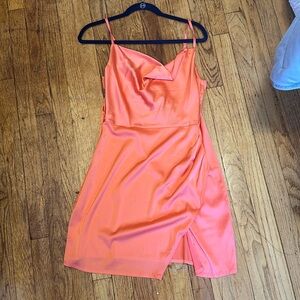 US size 8 Nastygal Coral Cowl Neck Mini Dress